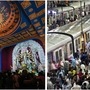 এবার দুর্গাপুজোর নির্ঘণ্ট এমন পড়েছে যে সকলেই যেন একটু কনফিউশনে পড়ে গিয়েছেন। আর তারইমধ্যে চলছে প্যান্ডেল হপিং। সেজন্য দুর্গাপুজোর সময় শিয়ালদা ডিভিশনে ১০ জোড়া স্পেশাল লোকাল ট্রেন চালানো হচ্ছে। সেই ট্রেনগুলি বুধবার (৯ অক্টোবর ও ১০ অক্টোবরের মধ্যবর্তী রাত), বৃহস্পতিবার (১০ অক্টোবর ও ১১ অক্টোবরের মধ্যবর্তী রাত), শুক্রবার (১১ অক্টোবর ও ১২ অক্টোবরের মধ্যবর্তী রাত) এবং শনিবার (১২ অক্টোবর ও ১৩ অক্টোবরের মধ্যবর্তী রাত) চলবে। (ছবি সৌজন্যে পিটিআই)