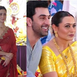 রণবীরের থেকে আলাদা, মুখার্জিদের দুর্গাপুজোয় মায়ের আর্শীবাদ নিতে আলিয়ার সঙ্গী কে?