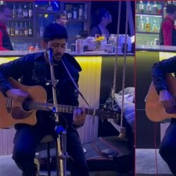 গান গেয়ে মাতিয়ে রাখলেন আদৃত রায়। 