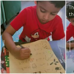 ইউভানকে পড়তে বসালেন মাম্মা শুভশ্রী। 