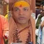 (বাঁদিক থেকে ক্রমান্বয়ে) যোগী আদিত্যনাথ, শঙ্করাচার্য ও মমতা বন্দ্যোপাধ্যায়। (ANI and PTI)