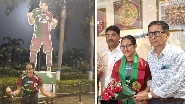 পরীক্ষার মধ্যেই শিল্ড জয় দেখতে মাঠে, ICSE-তে তৃতীয় ‘মোহনবাগানের মেয়েকে’ সংবর্ধনা