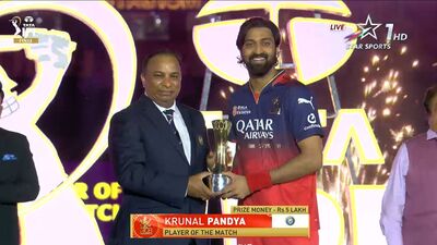 ফাইনালের সেরা ক্রুণাল পান্ডিয়া। ছবি- টুইটার। ফাইনালের সেরা ক্রুণাল পান্ডিয়া। ছবি- টুইটার।