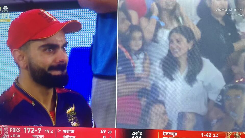 ১৮-র উপাখ্যান লিখলেন ক্রিকেট দেবতা। প্রথমবার আইপিএল জিতল বিরাট কোহলির রয়্যাল চ্যালেঞ্জার্স বেঙ্গালুরু (আরসিবি)। (ছবি সৌজন্যে এক্স)