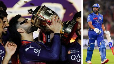 ইমপ্যাক্ট প্লেয়ার হিসেবে তিনি খেলতে পারবেন না, সাফ জানালেন বিরাট কোহলি। এবার রোহিত শর্মাক সেই ভূমিকায় ব্যবহার করে মুম্বই। (ছবি সৌজন্যে RCB এবং পিটিআই)