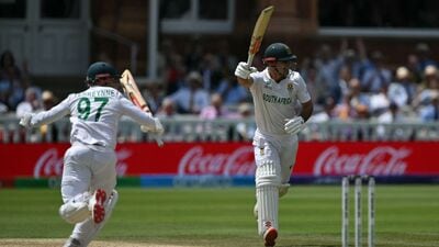 ঐতিহাসিক বিশ্ব টেস্ট চ্যাম্পিয়নশিপের জয়সূচক রান, উচ্ছ্বাস প্রোটিয়াদের। (ছবি সৌজন্যে এএফপি)