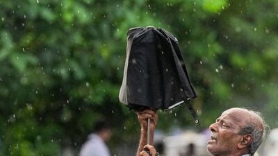 রবিবার থেকে দক্ষিণবঙ্গের পূর্বাভাস- রবিবার বৃষ্টি ও ঝোড়ো হাওয়া দক্ষিণবঙ্গের বিভিন্ন জায়গায় হতে পারে। এরপর সোমবার থেকে ফের ভারী বৃষ্টির সম্ভাবনা রয়েছে উত্তর ও দক্ষিণ ২৪ পরগনার এক বা দুই জায়গায়। মঙ্গলেও রয়েছে বৃষ্টির সম্ভবনা। (PTI) রবিবার থেকে দক্ষিণবঙ্গের পূর্বাভাস- রবিবার বৃষ্টি ও ঝোড়ো হাওয়া দক্ষিণবঙ্গের বিভিন্ন জায়গায় হতে পারে। এরপর সোমবার থেকে ফের ভারী বৃষ্টির সম্ভাবনা রয়েছে উত্তর ও দক্ষিণ ২৪ পরগনার এক বা দুই জায়গায়। মঙ্গলেও রয়েছে বৃষ্টির সম্ভবনা। (PTI)