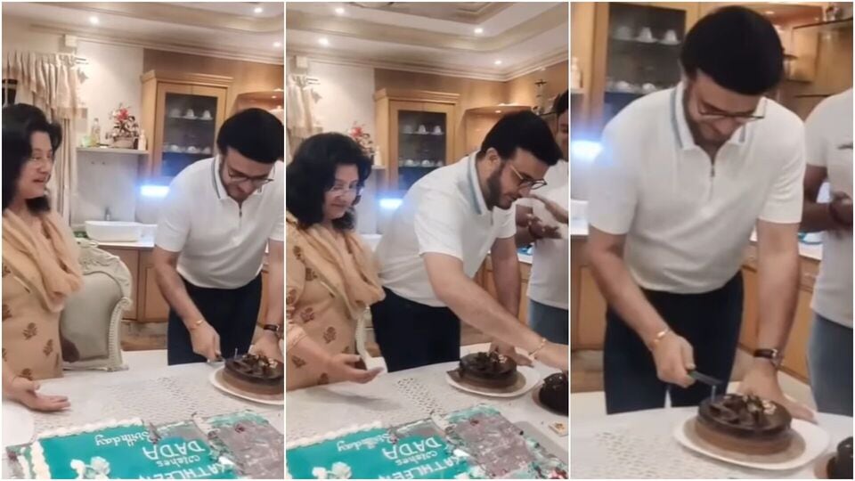 জন্মদিনের কেক কাটলেন সৌরভ গঙ্গোপাধ্যায়।