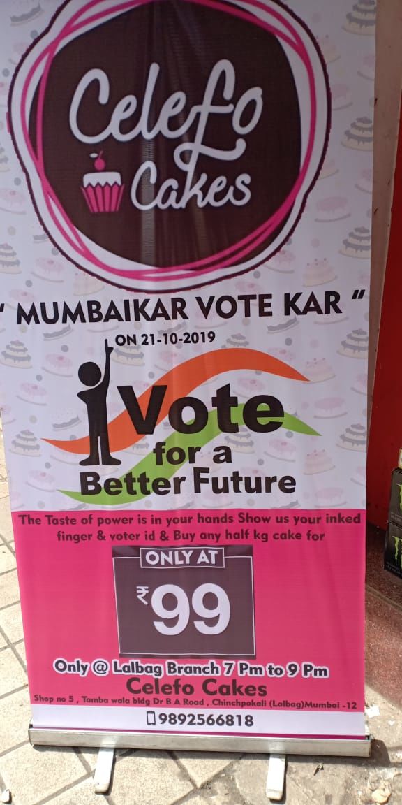 <p>In Lalbag, you can get a 1/2 a kilo cake if you vote</p>