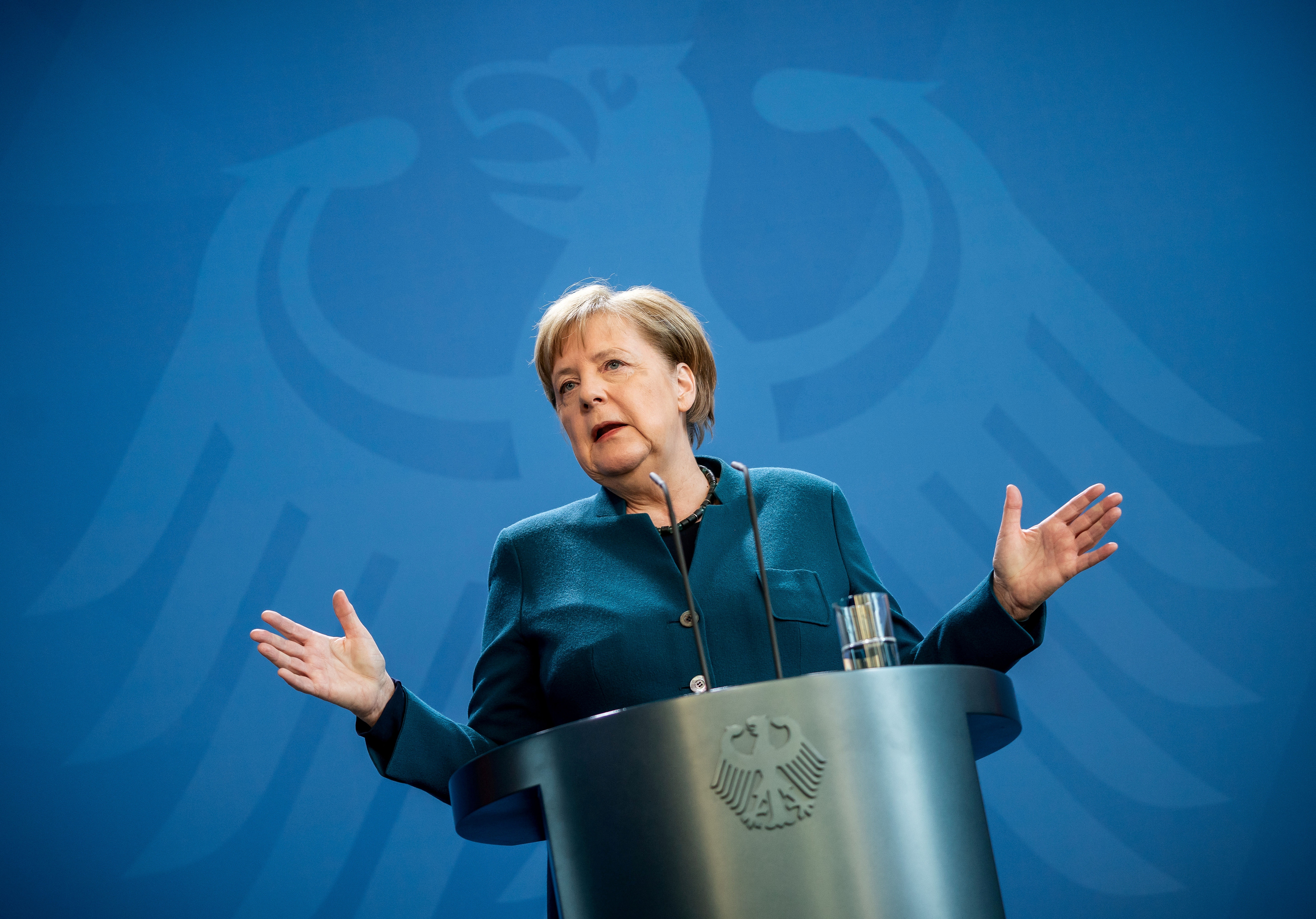 <p>German Chancellor Angela Merkel quarantines herself</p>