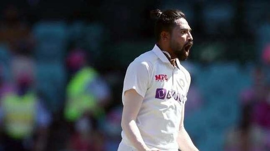 Mohammed Siraj celebrates a dismissal on the third day of the Third Test Match at Sydney Cricket Ground, in Sydney.