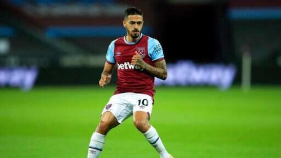 FILE - In this Tuesday, Sept. 15, 2020 file photo, West Ham's Manuel Lanzini on the pitch during their English League Cup soccer match against Charlton Athletic. (AP) FILE - In this Tuesday, Sept. 15, 2020 file photo, West Ham's Manuel Lanzini on the pitch during their English League Cup soccer match against Charlton Athletic. (AP)