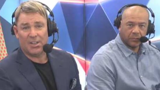 Shane Warne and Andre Symonds during commentary(Twitter)