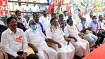 Puducherry chief minister V Narayanaswamy along with Congress party workers hold a protest near Raj Nivas for the third day demanding the Centre to call back Lieutenant Governor Kiran Bedi in Puducherry. (ANI) Puducherry chief minister V Narayanaswamy along with Congress party workers hold a protest near Raj Nivas for the third day demanding the Centre to call back Lieutenant Governor Kiran Bedi in Puducherry. (ANI)