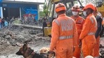 NDRF personnel along with their sniffer dogs carry out a rescue operation.(PTI) NDRF personnel along with their sniffer dogs carry out a rescue operation.(PTI)