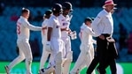India's captain Ajinkya Rahane (3L) and his teammate Cheteshwar Pujara (C) walk off the field at the end of the fourth day. (Getty) India's captain Ajinkya Rahane (3L) and his teammate Cheteshwar Pujara (C) walk off the field at the end of the fourth day. (Getty)