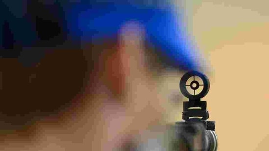 A detailed view of sight during a 10m Air Rifle qualification.(Getty Images)