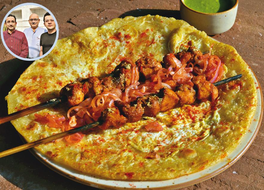 Sumeet, Rajesh and Kabir Chugh (inset, from left) of Nizam’s that’s served rolls in Connaught Place for over four decades