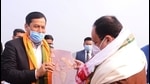 BJP national president JP Nadda (right) being welcomed by Assam CM Sarbananda Sonowal at Silchar airport on Monday. (Photo: Twitter/Sarbananda Sonowal) BJP national president JP Nadda (right) being welcomed by Assam CM Sarbananda Sonowal at Silchar airport on Monday. (Photo: Twitter/Sarbananda Sonowal)