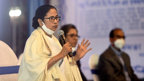 West Bengal Chief Minister Mamata Banerjee during 'Administrative Review meeting', at Shantiniketan in Bolpur on Monday. (ANI Photo) West Bengal Chief Minister Mamata Banerjee during 'Administrative Review meeting', at Shantiniketan in Bolpur on Monday. (ANI Photo)