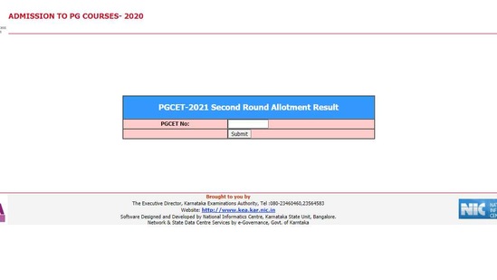 KEA PGCET second round allotment result 2020.(Screengrab)