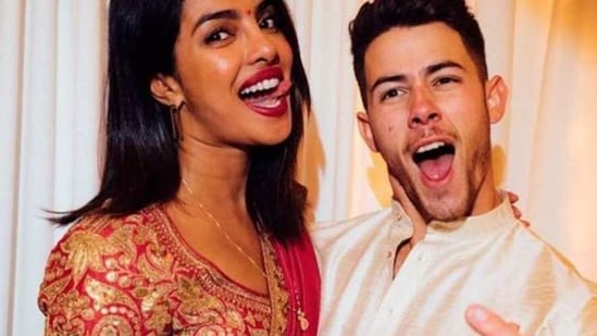 Priyanka Chopra with husband Nick Jonas. 