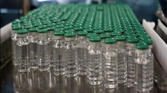 Vials of AstraZeneca's Covishield before being packaged. (REUTERS) Vials of AstraZeneca's Covishield before being packaged. (REUTERS)