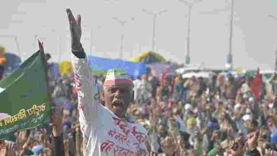 Farmers protesting against new farm laws near Ghazipur (Delhi-UP border) in New Delhi. Farmers protesting against new farm laws near Ghazipur (Delhi-UP border) in New Delhi.