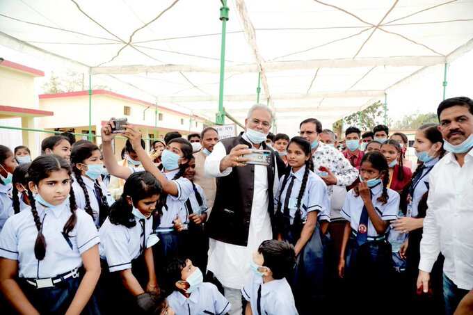 CM Bhupesh Baghel said the coronavirus crisis is not over yet and urged students to wait a bit more. (Photo: @bhupeshbaghel)