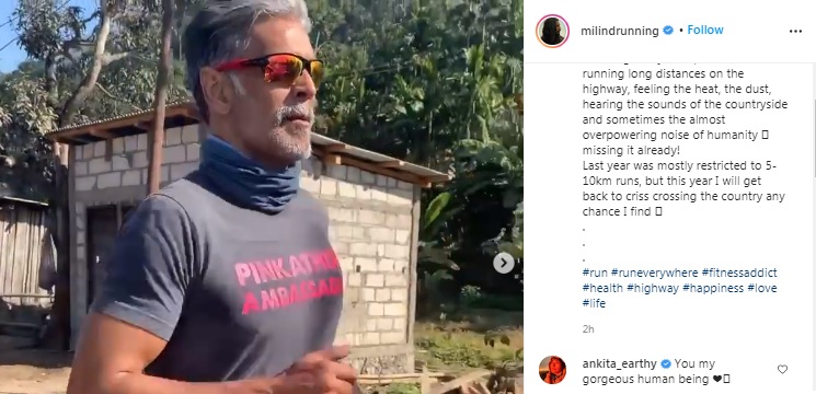 Ankita Konwar's comment on Milind Soman's Instagram post(Instagram/milindrunning)