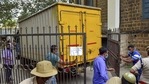 First consignment of Covishield vaccine, dispatched from Pune's Serum Institute of India, being transported in a temperature-controlled truck to a storage facility, in Bengaluru on Tuesday.(PTI Photo) First consignment of Covishield vaccine, dispatched from Pune's Serum Institute of India, being transported in a temperature-controlled truck to a storage facility, in Bengaluru on Tuesday.(PTI Photo)