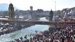 Elaborate arrangements are being put in place for Makar Sankranti bath which normally in previous Kumbh fairs used to be the first festive dip of the Kumbh.(File photo) Elaborate arrangements are being put in place for Makar Sankranti bath which normally in previous Kumbh fairs used to be the first festive dip of the Kumbh.(File photo)