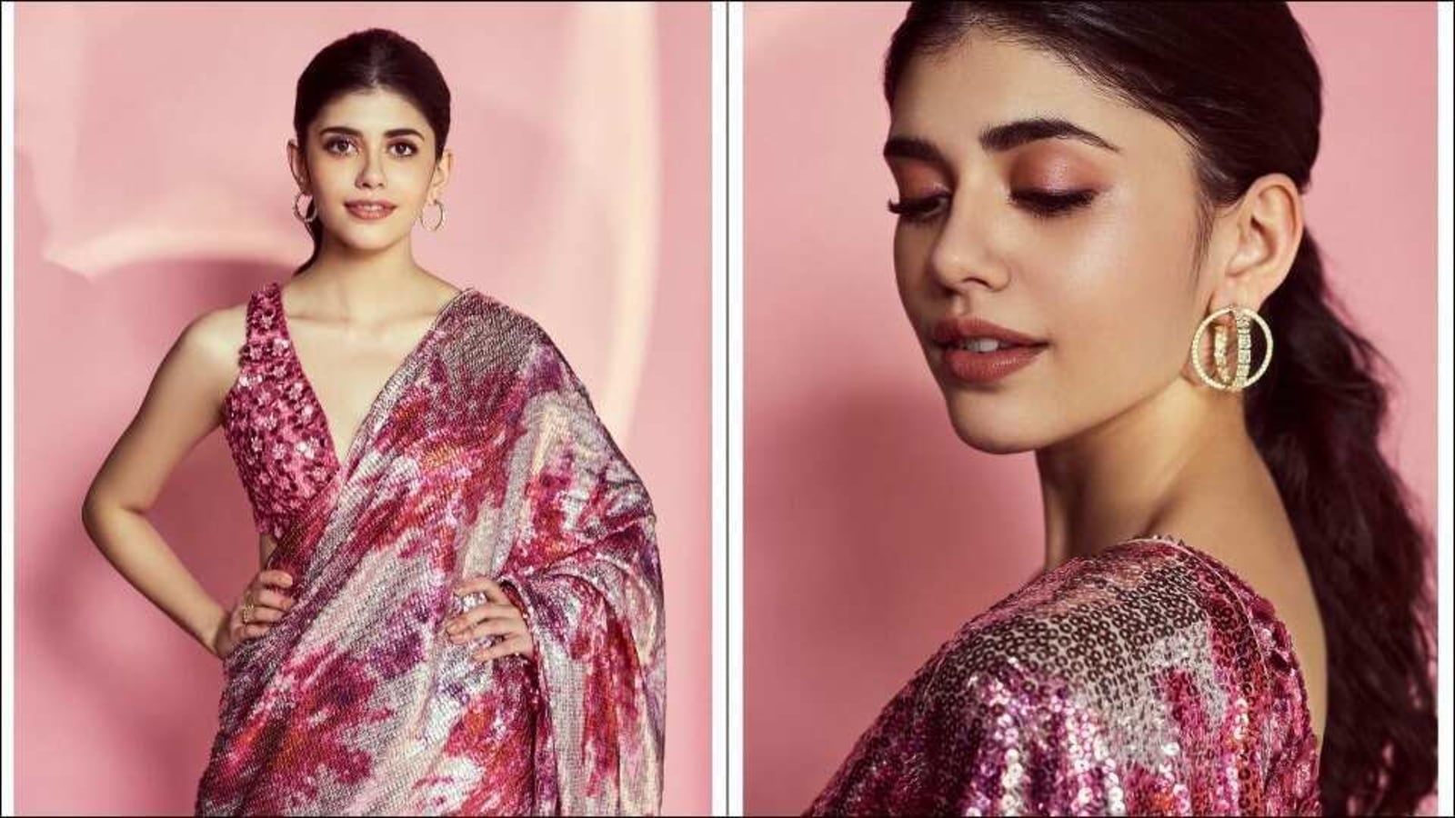 Sanjana Sanghi creates a fashion riot in season's favourite tie-dye bling saree | Hindustan Times