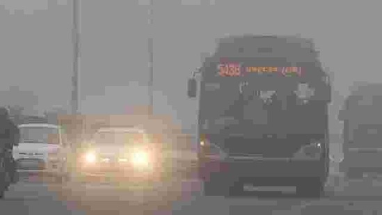 Traffic moves slowly through a dense fog in New Delhi. Cold wave conditions continued across North India claiming 165 lives this winter. AFP PHOTO / Prakash Singh Traffic moves slowly through a dense fog in New Delhi. Cold wave conditions continued across North India claiming 165 lives this winter. AFP PHOTO / Prakash Singh