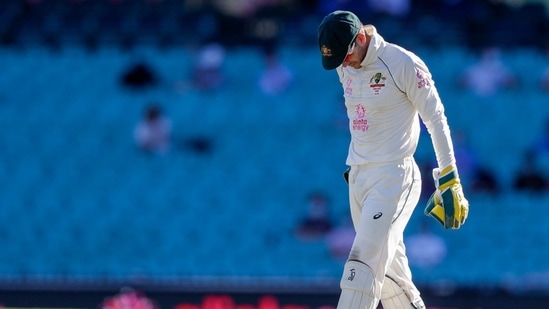 Sydney: Australian captain Tim Paine reacts during play on the final day of the third cricket test between India and Australia at the Sydney Cricket Ground, Sydney, Australia, Monday, Jan. 11, 2021. AP/PTI(AP01_11_2021_000063A) (AP) Sydney: Australian captain Tim Paine reacts during play on the final day of the third cricket test between India and Australia at the Sydney Cricket Ground, Sydney, Australia, Monday, Jan. 11, 2021. AP/PTI(AP01_11_2021_000063A) (AP)