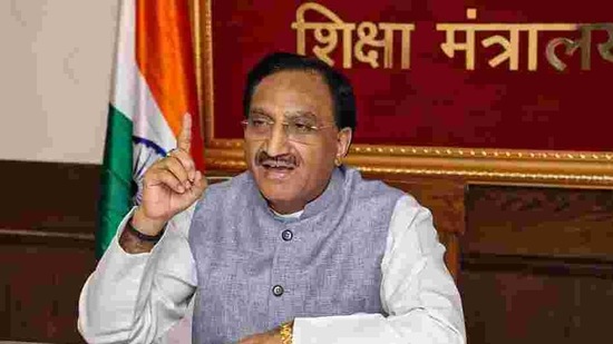 Union Education Minister Ramesh Pokhriyal ‘Nishank’(PTI) Union Education Minister Ramesh Pokhriyal ‘Nishank’(PTI)