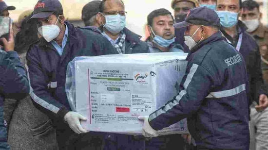 At the Delhi airport, a team comprising officials of the Airports Authority of India, ministry of civil aviation, health ministry, Delhi airport operator and Central Industrial Security Force received the vaccines and shifted them to the cargo terminal, where they are being stored in temperature controlled units. (Representative Image) At the Delhi airport, a team comprising officials of the Airports Authority of India, ministry of civil aviation, health ministry, Delhi airport operator and Central Industrial Security Force received the vaccines and shifted them to the cargo terminal, where they are being stored in temperature controlled units. (Representative Image)