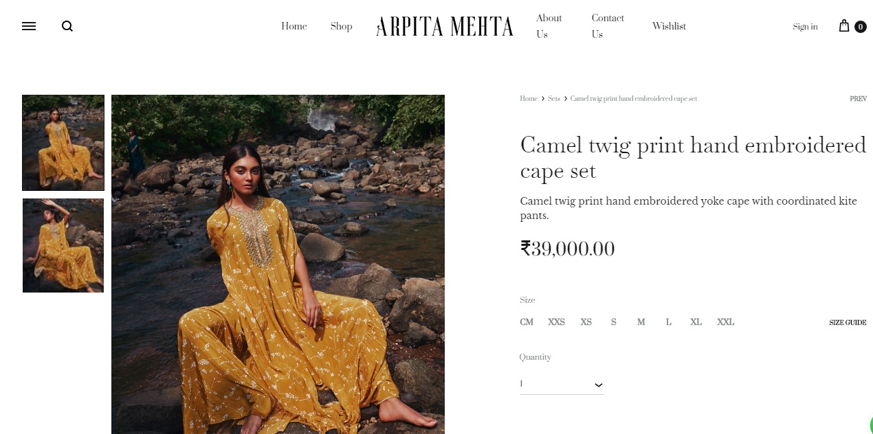 Sonakshi Sinha's cape and kite pants set by Arpita Mehta (arpitamehtaofficial.com)