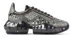 The pair of crystal-encrusted Diamond black sneakers(Jimmy Choo) The pair of crystal-encrusted Diamond black sneakers(Jimmy Choo)