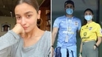 A framed jersey was seen behind Alia Bhatt in a selfie posted by her. A framed jersey was seen behind Alia Bhatt in a selfie posted by her.