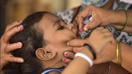 The National Pulse Polio vaccination drive was affected due to the Covid-19 pandemic last year as well. (HT FILE PHOTO) The National Pulse Polio vaccination drive was affected due to the Covid-19 pandemic last year as well. (HT FILE PHOTO)