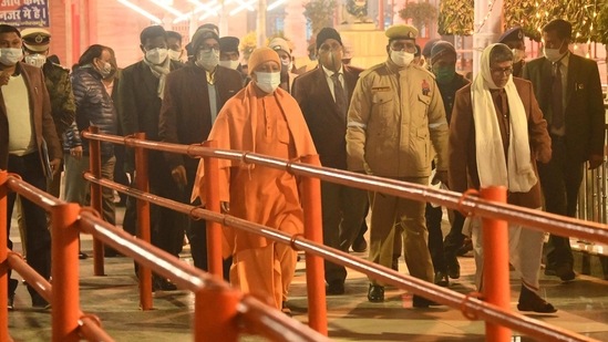 CM Yogi Adityanath is on a three-day visit to the city and will also be participating in the closing programme of Gorakhpur Mahotsav.(HT Photo)