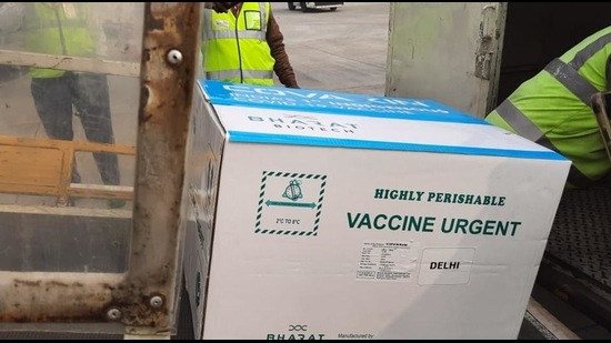 Boxes of Covaxin arrive at the Delhi airport on Wednesday, January 13. (Photo: Sourced) Boxes of Covaxin arrive at the Delhi airport on Wednesday, January 13. (Photo: Sourced)