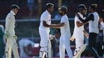 India's captain Ajinkya Rahane along with his teammates Ravichandran Ashwin, Hanuma Vihari and Mohammed Siraj greet each other at the end of the third cricket Test match between Australia and India at the Sydney Cricket Ground(AFP) India's captain Ajinkya Rahane along with his teammates Ravichandran Ashwin, Hanuma Vihari and Mohammed Siraj greet each other at the end of the third cricket Test match between Australia and India at the Sydney Cricket Ground(AFP)