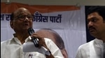 NCP chief Sharad Pawar and Dhananjay Munde. (Hindustan Times) NCP chief Sharad Pawar and Dhananjay Munde. (Hindustan Times)