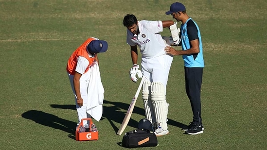 Ravichandran Ashwin of India is assisted by the physio. (Getty) Ravichandran Ashwin of India is assisted by the physio. (Getty)