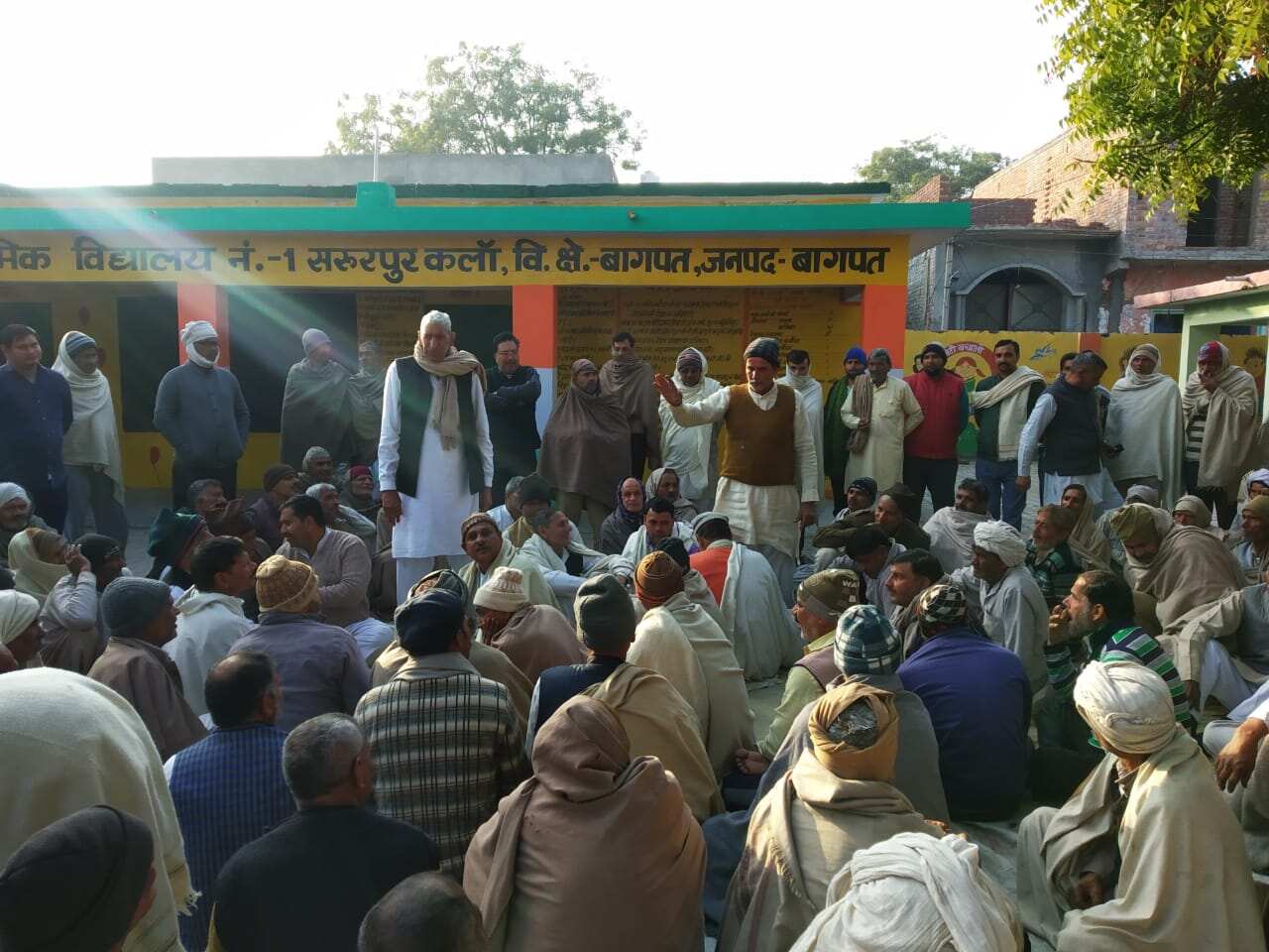 Panchayat at Saroorpur Kala village in Baghpat district of western Uttar Pradesh. (HT Photo ) Panchayat at Saroorpur Kala village in Baghpat district of western Uttar Pradesh. (HT Photo )