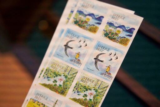 Swedish teenage environmental activist Greta Thunberg appears on a postal stamp.(AP) Swedish teenage environmental activist Greta Thunberg appears on a postal stamp.(AP)