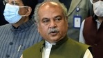 Union Agriculture Minister Narendra Singh Tomar addresses a press conference after meeting with Farmers Union leaders on farm laws, at Vigyan Bhawan in New Delhi on Friday. Union Ministers Piyush Goyal and Som Prakash also seen along with him. ((ANI Photo)) Union Agriculture Minister Narendra Singh Tomar addresses a press conference after meeting with Farmers Union leaders on farm laws, at Vigyan Bhawan in New Delhi on Friday. Union Ministers Piyush Goyal and Som Prakash also seen along with him. ((ANI Photo))