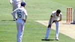 India's Navdeep Saini, right, reacts after injuring his leg while bowling during play on the first day of the fourth cricket test between India and Australia at the Gabba, Brisbane, Australia, Friday, Jan. 15, 2021. (AP) India's Navdeep Saini, right, reacts after injuring his leg while bowling during play on the first day of the fourth cricket test between India and Australia at the Gabba, Brisbane, Australia, Friday, Jan. 15, 2021. (AP)